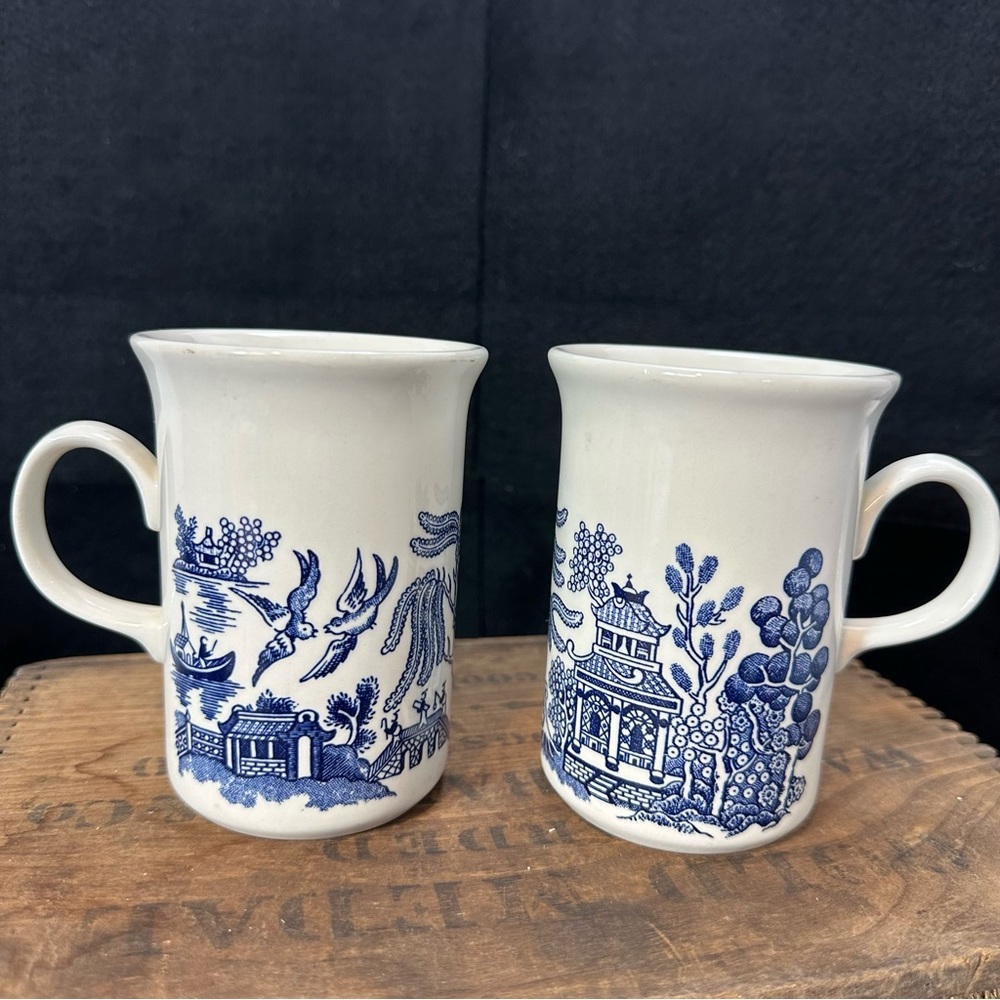 Blue Willow Mugs by Churchill- Made in England